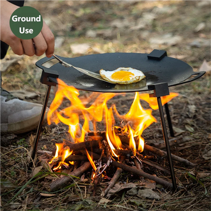 Outdoor BBQ Triangular Bracket Multifunctional Detachable Grill Pot Rack Portable Adjustable with Chain Outdoor Camping Supplies