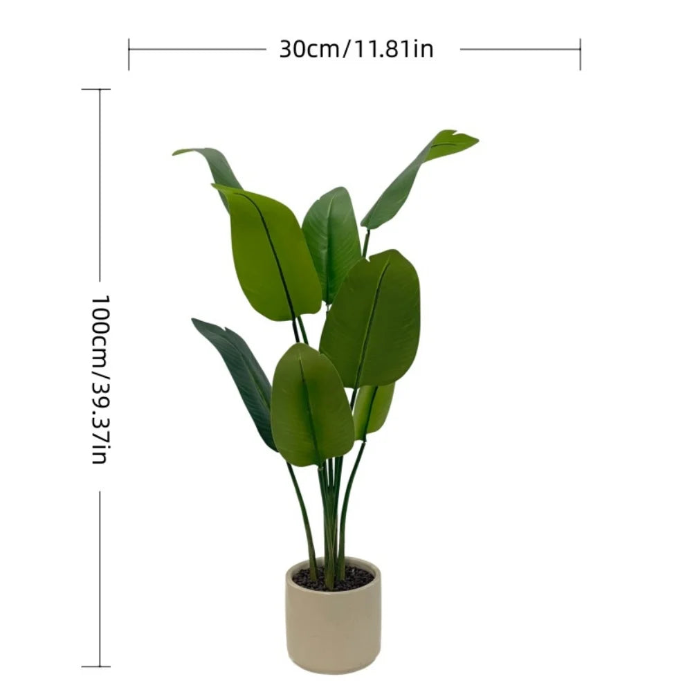 Live Natural Artificial Bird of Paradise Plant Bonsai Banana Tree Fake Leaf Trunk Indoor Outdoor Hotels Decor Greenery