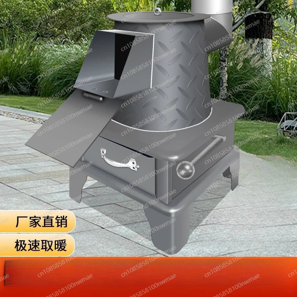 Gas stove indoor heating firewood and coal dual-purpose ultra-thick steel plate household cooking old-fashioned oven