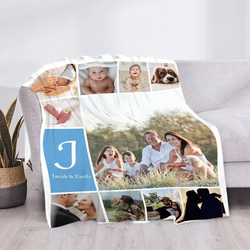 Custom Blanket With Picture Collage Customized Blankets Birthday Souvenir Christmas Gifts Personalized Throw Blanket