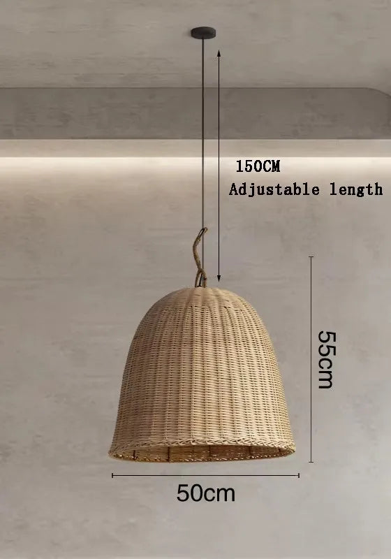 Bamboo Pendant Lamp Wabi Sabi Style Japanese Living Room Retro Lamp Chinese Homestay Bedroom Tea Room Zen Restaurant Lighting