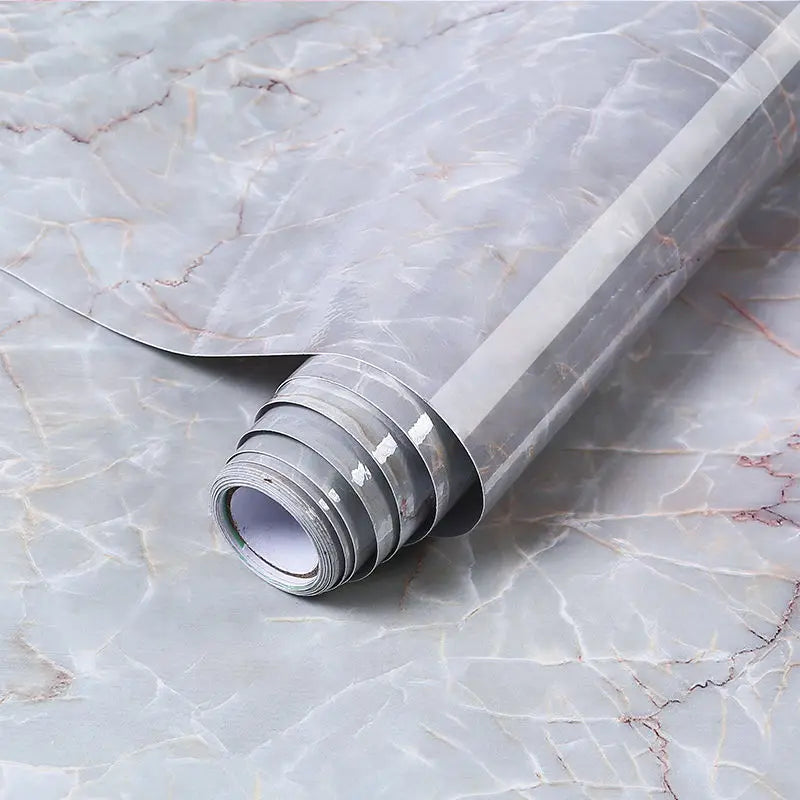 PVC Self Adhesive Wallpapers Renovation for Bathroom Kitchen Cabinet DIY Vinyl Contact Paper Waterproof Home Decor Sticky Paper