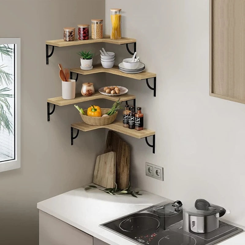 Wholesale Wood Floating Shelves Racks Wall Decor Rustic Farmhouse Wall  Room Shelves for Wall Storage Book Holders Set of 4