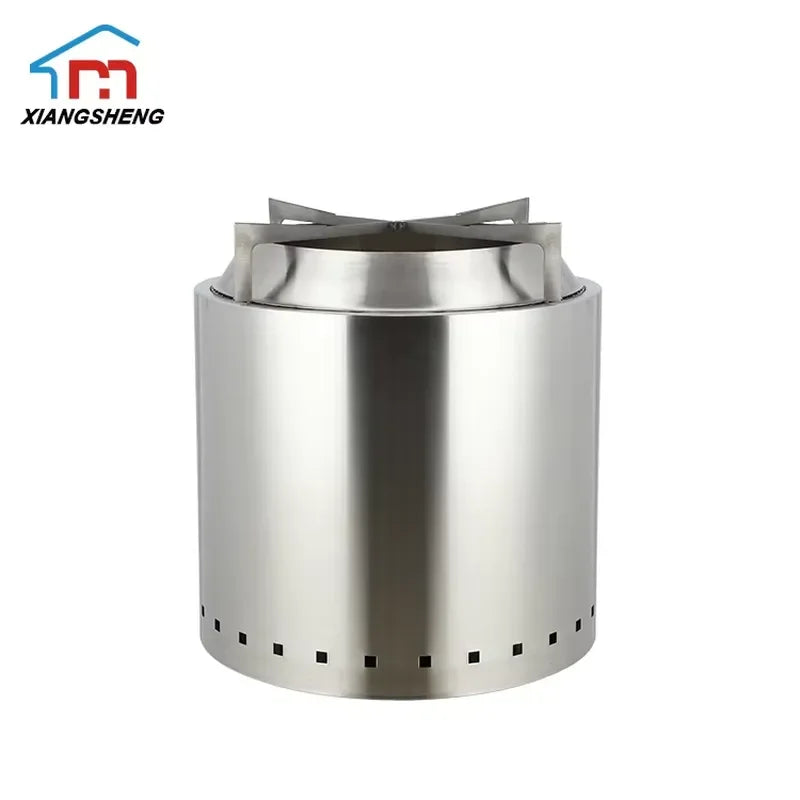 Portable Outdoor Camping Firewood Boiling Grill Stainless Steel Smokeless Fire Pits Stove Fire Barrel