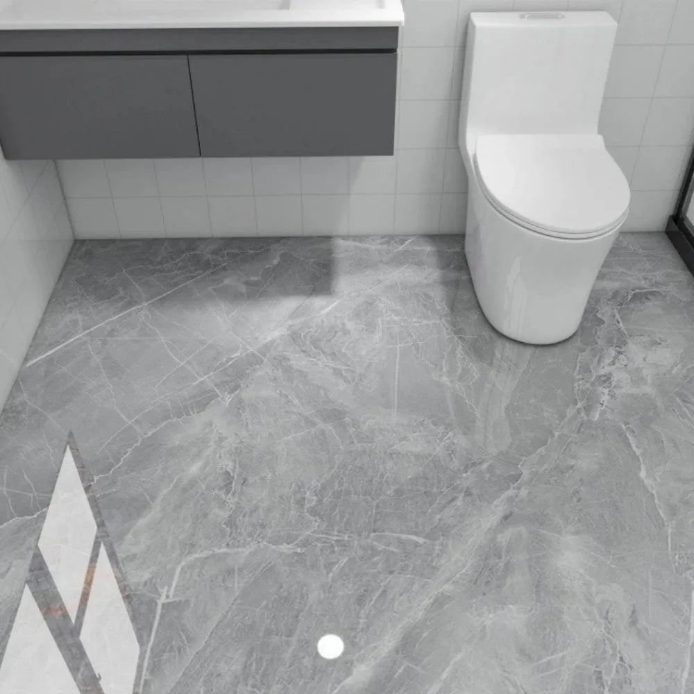 Imitation Marble Floor Tiles Waterproof Peel and Stick Self-Adhesive Wallpaper Wear-Resistant Non-Slip Decorative Floor Stickers