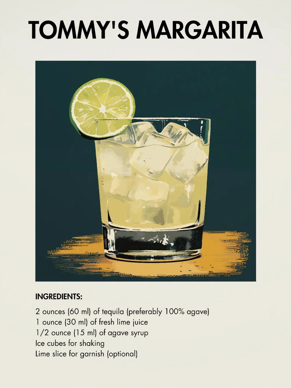 Classic Simple Bar Drinks Liquor Cocktail Bartending Recipe Poster Canvas Art Painting Prints Home Room Bar Wall Decoration