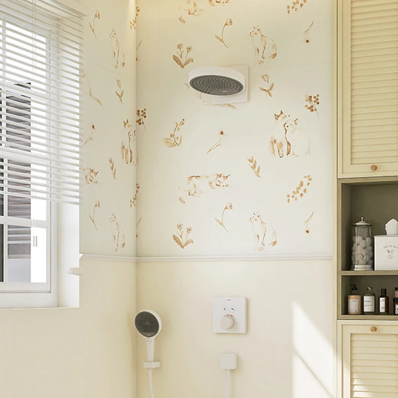 44×300cm Peel And Stick Wallpaper Watercolor Cat Floral Self Adhesive Removable Waterproof Contact Paper For Bedroom Rental Home