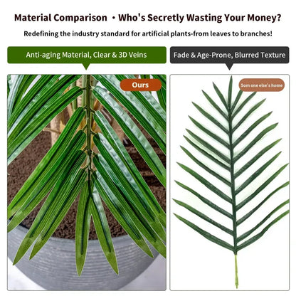 Artificial Lady Palm Bamboo Palm Tree Artificial Plant Taro Tree Green Plant with Pot for Outdoor Indoor Decoration