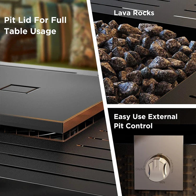 l # forOutdoor Square Fire Pit Table 50,000 BTU Gas Fire Pit Propane Gas Fire Pit Table For Outside