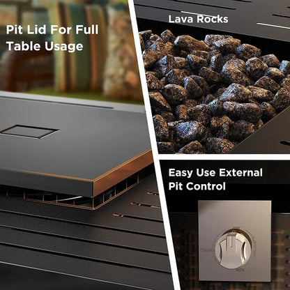 l # forOutdoor Square Fire Pit Table 50,000 BTU Gas Fire Pit Propane Gas Fire Pit Table For Outside