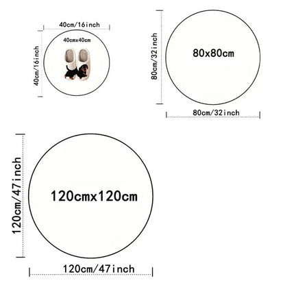 Round Yin Yang Dragon Koi Rug 2D Mythical Beast Rug Washable Non Slip Floor Mat for Living Room Bedroom Gaming Room Home Decor
