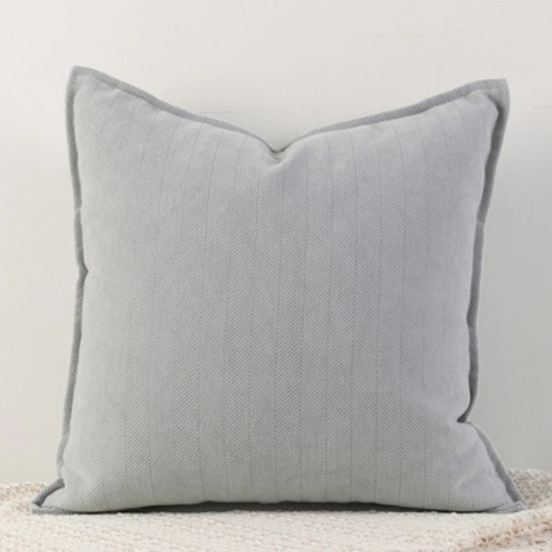 Cozy Solid Chenille Throw Pillow Covers - Nordic Design, 45x45/50x50/60x60/65x65cm, Ideal for Living Room & Bedroom Decor
