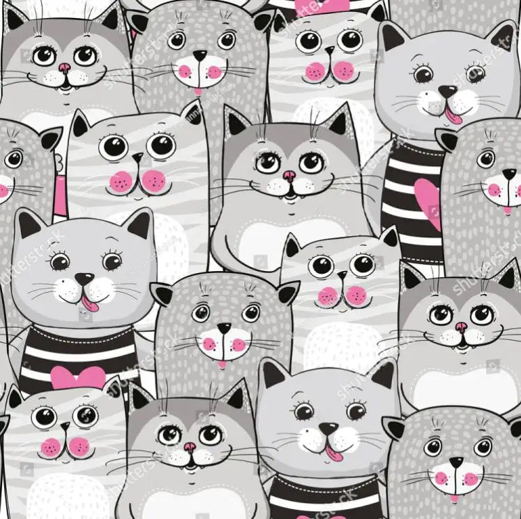Custom Theme Nordic Cat Wallpaper Mural for Children's Bedroom Background Blue Cat Wall paper Art Boys Girls animal Home Decor