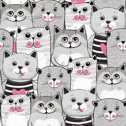 Custom Theme Nordic Cat Wallpaper Mural for Children's Bedroom Background Blue Cat Wall paper Art Boys Girls animal Home Decor