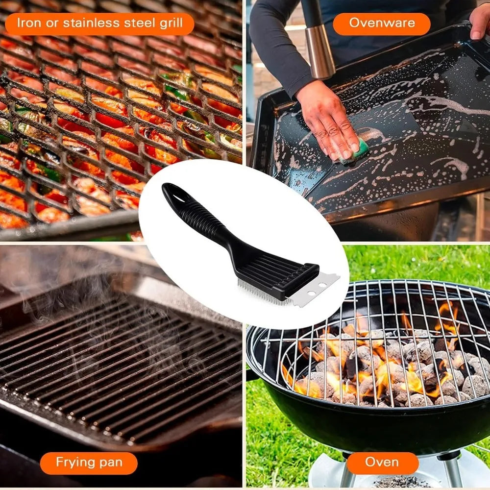 8Inch Grill Brush Stainless Steel Wire Extra Strong Cleaning Brush Heavy Duty Grill Brush Cleaner for Outdoor Home Cooking Tools