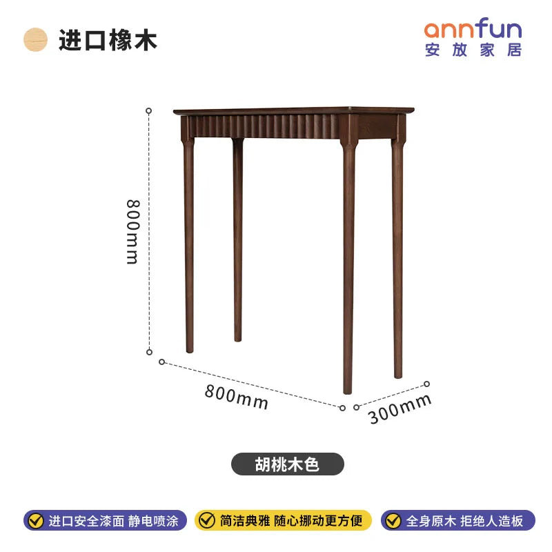 Wood Rectangular Console Table Modern Rustic Minimalist Trendy Console Table Hallway Narrow Console Meuble Wabi Sabi Furniture