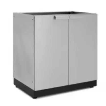 Outdoor Kitchen with Roof Cover Weather-Resistant BBQ Cabinet Set Stainless Steel Garden Kitchen Island with Grill Station