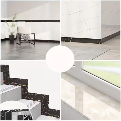 1 roll 196.85inch x 3.94inch thick marble self-adhesive wallpaper,DIY removable,suitable for TV background walls, door frames