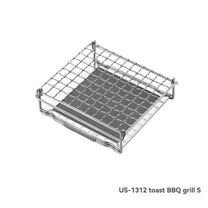 CAMPINGMOON Outdoor Camping 304 Stainless Steel Folding Toast Grill Net Uniform Baking Card style Gas Stove Grill Net