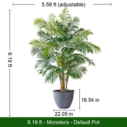 Artificial Lady Palm Bamboo Palm Tree Artificial Plant Taro Tree Green Plant with Pot for Outdoor Indoor Decoration