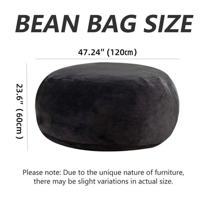 100CM×100CM×60CM, adult beanbag chair with padded beanbag inside, memory foam chair, soft flannel washable cover, ideal reading seat for bedrooms and dorms.