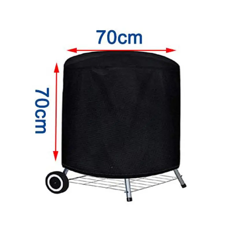 Round Black Outdoor Grill Cover Fire Pit Stove BBQ Covers Waterproof Heavy Duty Garden 210D Cloth Electric BBQ Protection Cover