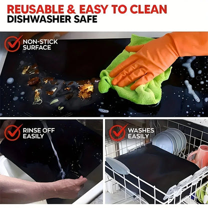 BBQ Grill Mat Non-stick Reusable Heat Resistant Extra Thick Pad Oven Liners Baking Mats Easy Clean Kitchen Outdoor Barbecue Tool