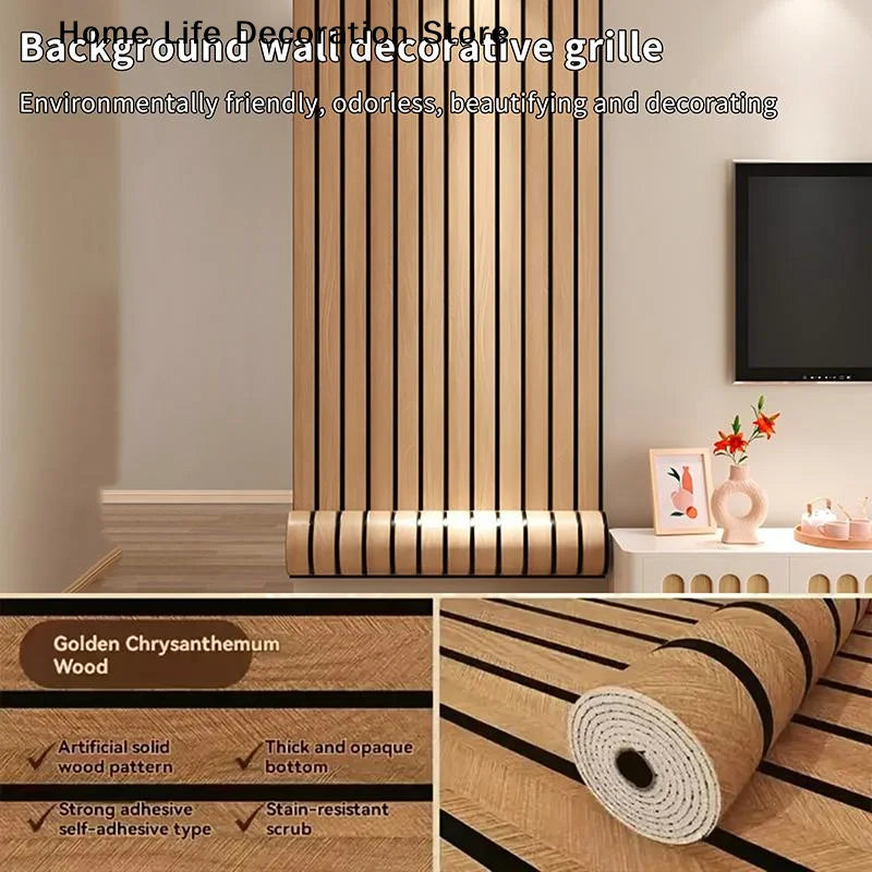 【H】Thick Brown Grid Peel And Stick Wallpaper Faux Plaid Design Waterproof And Moisture-Proof Ideal For Walls Ceilings Home Decor