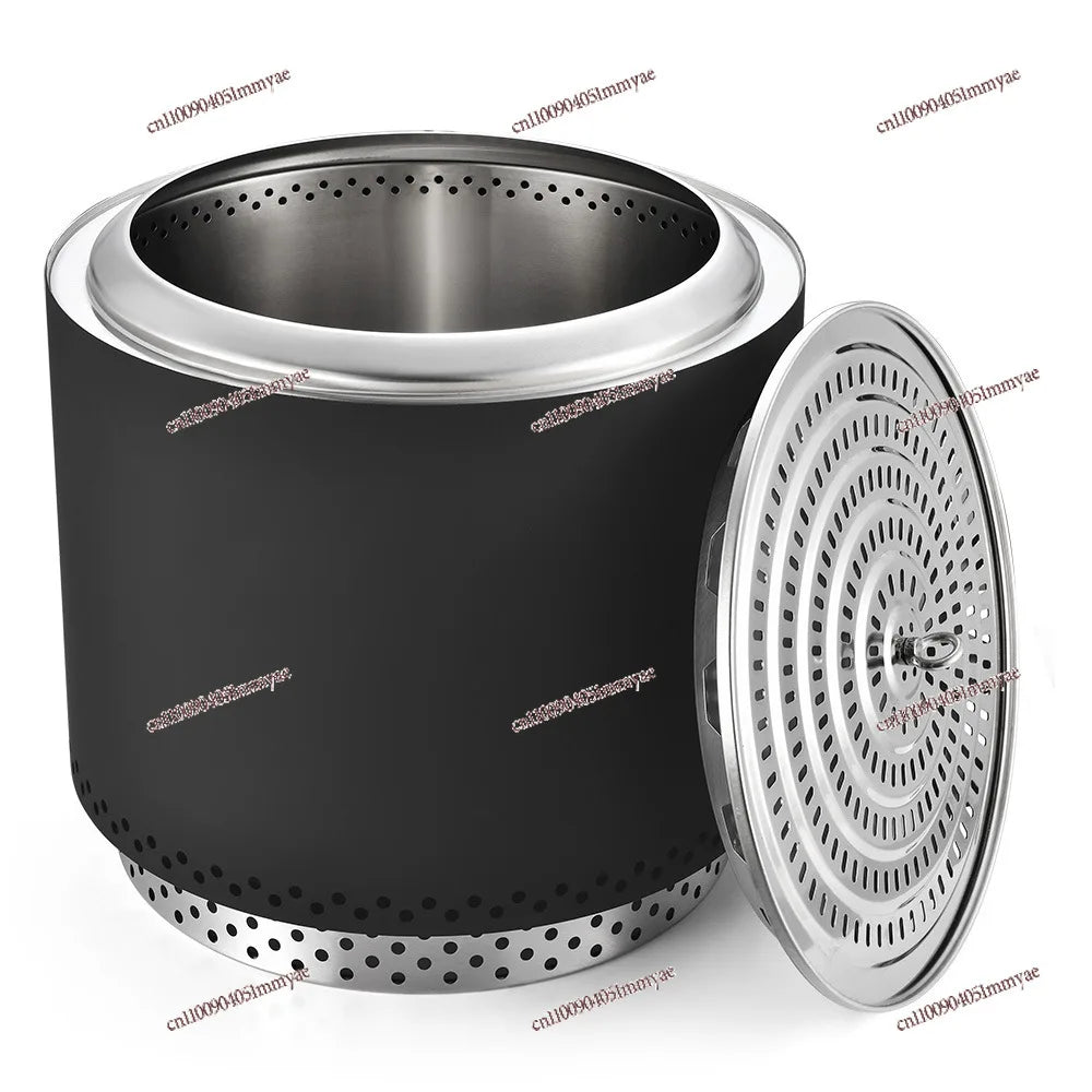 Upgraded Large Capacity Smokeless Fire Pit, Stainless Steel Outdoor Wood Stove with Spark Guard for Camping & Garden