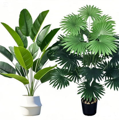 Artificial Palm Tree - Large Fake Tropical Plant Suitable for Indoor Outdoor Decoration Without Pot