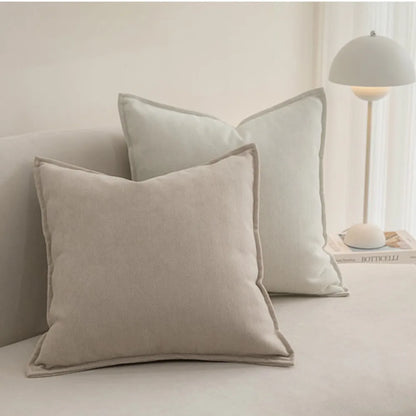 Cozy Solid Chenille Throw Pillow Covers - Nordic Design, 45x45/50x50/60x60/65x65cm, Ideal for Living Room & Bedroom Decor
