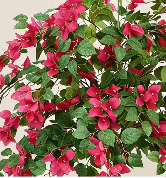 3/4/5FT Artificial Bougainvillea Tree with Silk Flowers and Green Foliage Faux Outdoor Indoor Flowering Plant for Home Office Living Room Bedroom Garden Pool Decor
