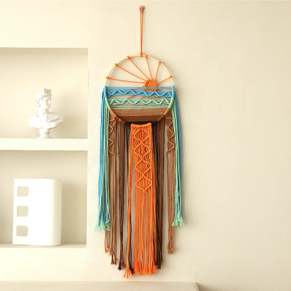 Boho Macrame Wall Hanging Handmade Tapestry Woven Wall Decor Bohemian Home Bedroom Living Room Decoration