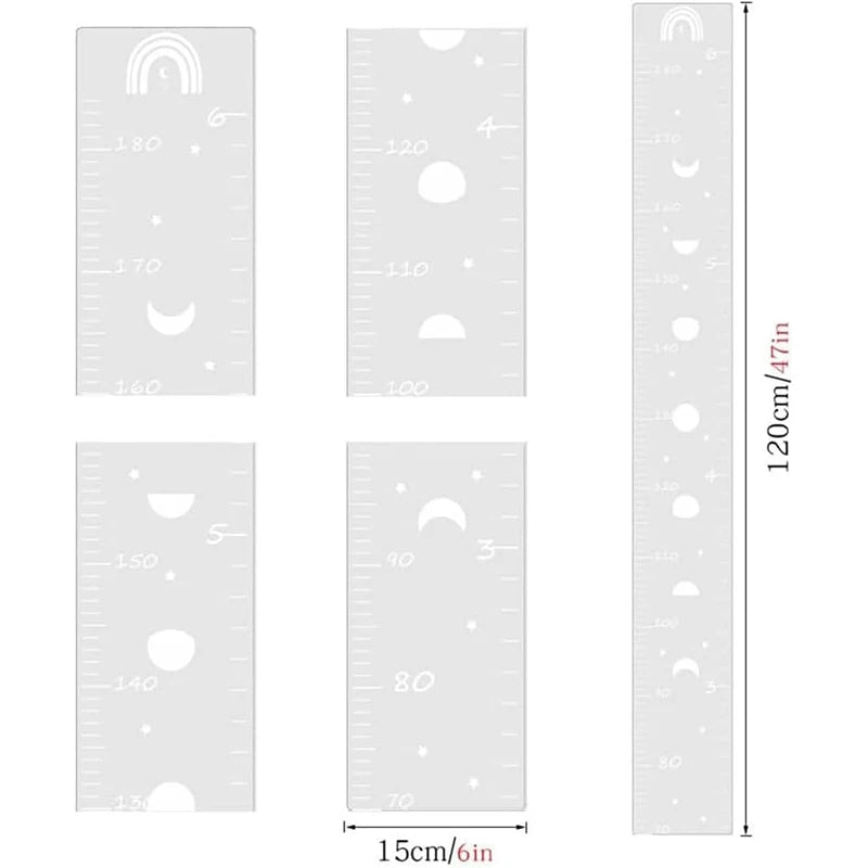 Children's Wall Growth Chart Wall Mirror Growth Chart Ruler Height Measurement Wall Sticker Wallpaper Children's Room Decoration