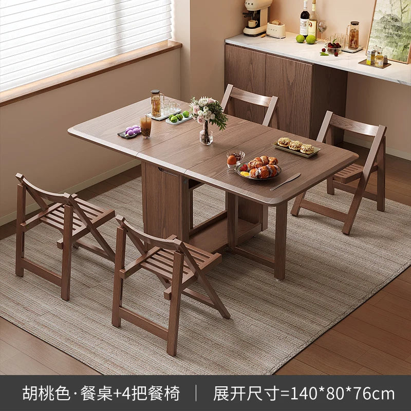 Rustic Dark Dining Tables Folding Nordic Modern Multifunctional Dining Tables Elegant Vintage Table A Manger Pliante Furnitures