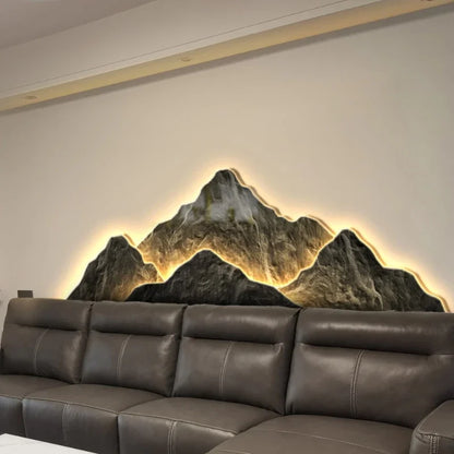 Modern Living Room Background Wall Lamp Mountains Full Moon Sconce Arts Prints Posters Lighting Bedside Mural Lamp Home Decor