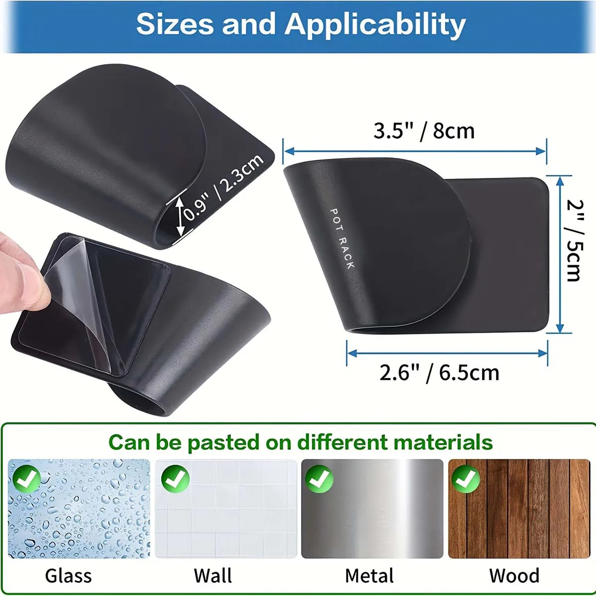 1/3/6Pairs Pot Lid Holder Wall-Mounted Hanging for Pan Pot Cover Rack Kitchen Organizer Plastic Stonego Kitchen Storage Rack
