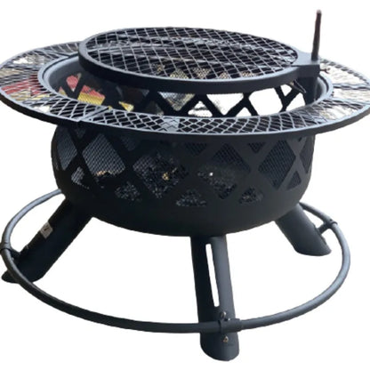 2026 Spark Screen Wood Burning Pits Round Fire Pit Outdoor Portable Firepit For Outside Patio Campfire Bonfire Grill