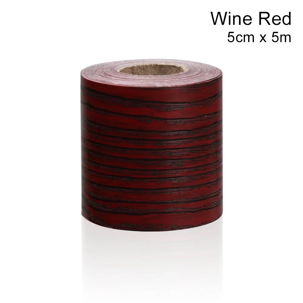 Self-adhesive PVC Waterproof Wood Waist Line Wallpaper Skirting Line Wall Border Stickers Home Decor