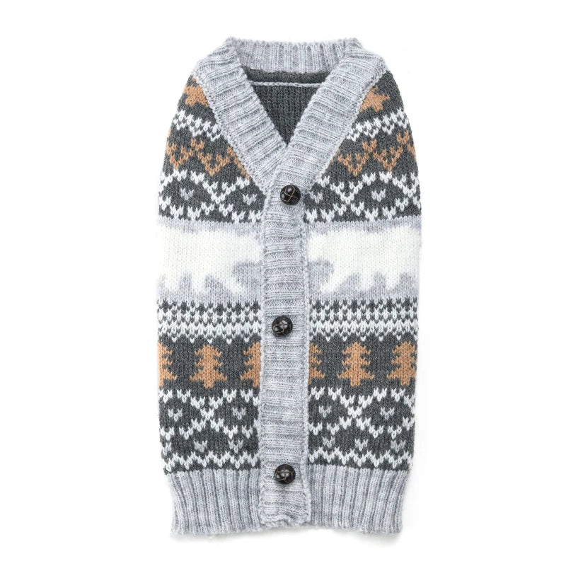 Winter Dog Sweater Christmas Deer Print Knitted Clothes Chihuahua Coat French Bulldog Jacket Puppy Warm Outfit Pet Supplies
