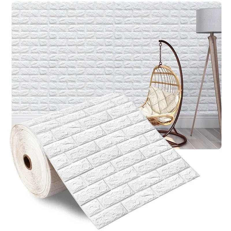 70cmx10m Self-adhesive Wallpaper Decoration Antique Foam Brick Wallpaper Living Room Bedroom Waterproof 3D Wall Sticker