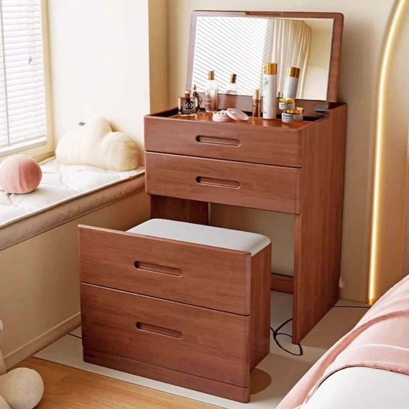 Girls Rustic Dressing Table Miniature Storage Solid Wood Dressing Table Simple Vanity Penteadeira De Maquiagem House Accessories