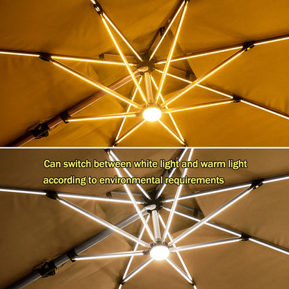 Outdoor Courtyard Umbrella, Sunshade Umbrella, Square Roman Umbrella, Large, with Base,360°Rotation Parasols Customized,3*3