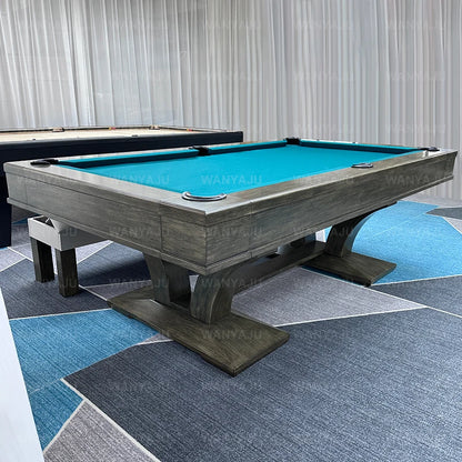 Modern Life Design Solid Wood Rustic Dining Top Pool Table with Benches and Wood Legs for Indoor Pool Table Sports Game