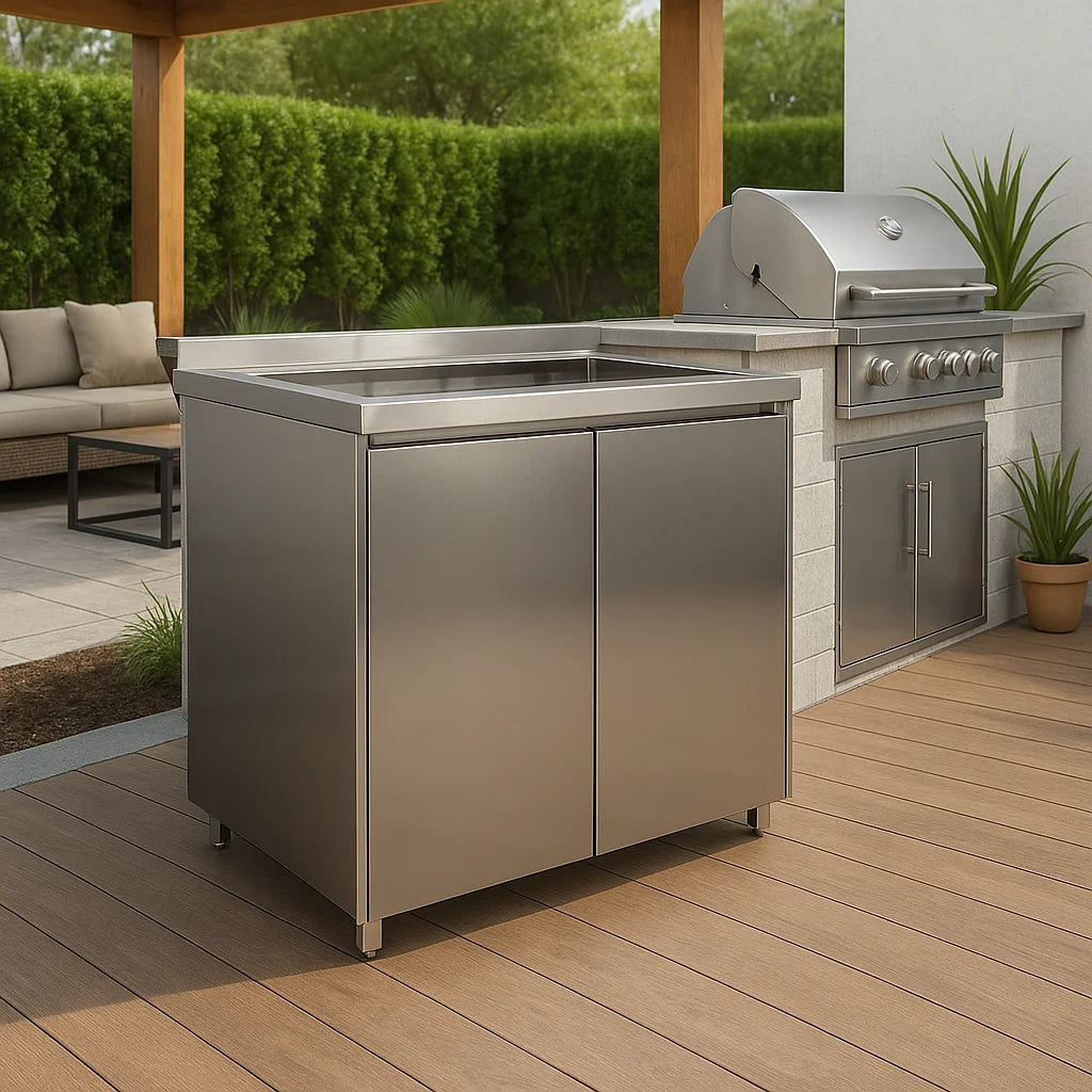Modern Stainless Steel Cabinet Weatherproof Outdoor & Apartment BBQ Kitchen Design