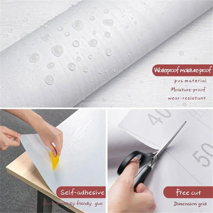 Wallpapers Home Decor Bedroom Waterproof Wall Stickers 45cm White Wood Grain Suitable For Living Room Wallpaper Self Adhesive