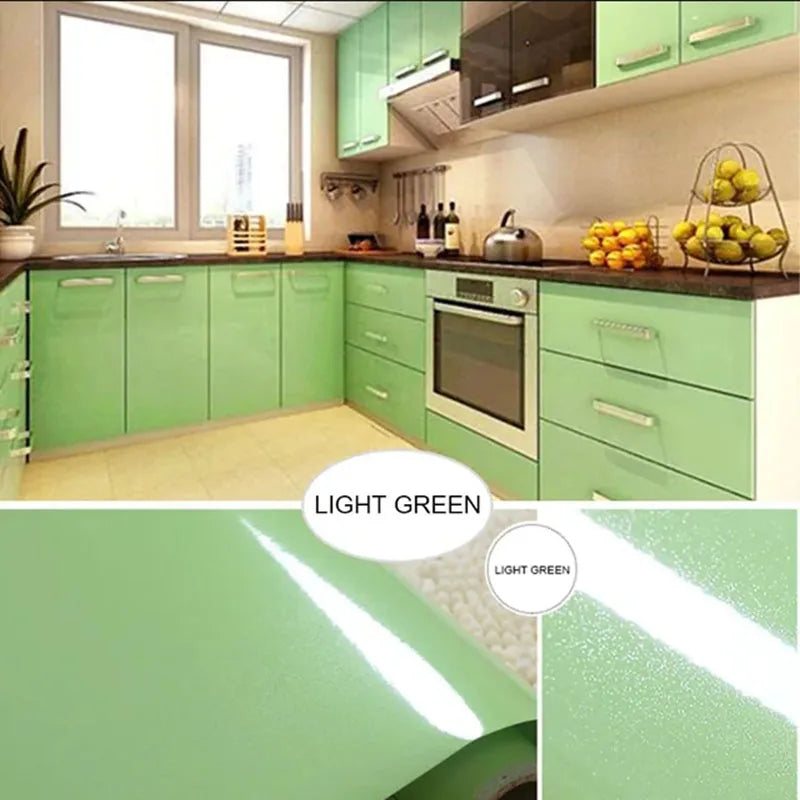 Cabinet Self-adhesive Paper Furniture Renovation Waterproof Thick Paint Wallpaper Pearlescent Wardrobe Solid Color PVC Wallpaper