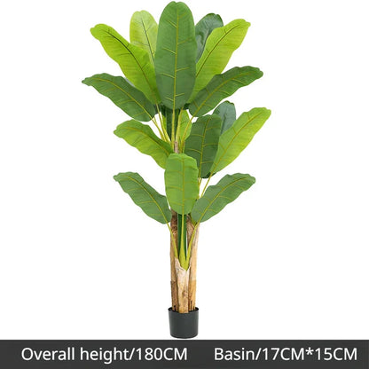 180cm Artificial Tall Banana Tree Plant Large Fake Green Plants, Palm Leafs for Room Decoration or Outdoor Tropical Plants Decor