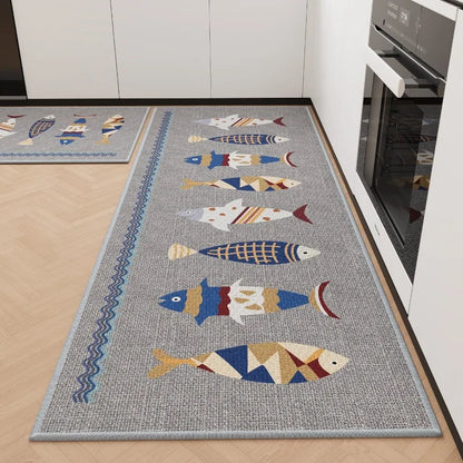 Rugs for Kitchen Floor Mat Anti-slip Dirt-resistant Foot Mats Home Laundry Balcony Oil-proof Mats Washable Easy Clean Rug 양탄자