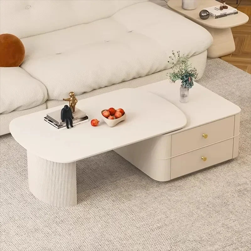 Round Trendy Coffee Table Living Room Originality Nordic Retro Style Coffee Tables Storage Oval Kaffee Tische Home Furniture